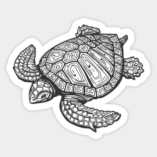 Sea Turtle  Tattoo Illustration Sticker